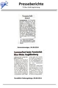 Presseberichte August 2014 - Einladung Sommerfest