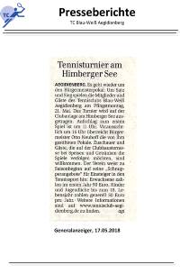 Generalanzeiger 17.05.2018 - B&uuml;rgermeisterpokal
